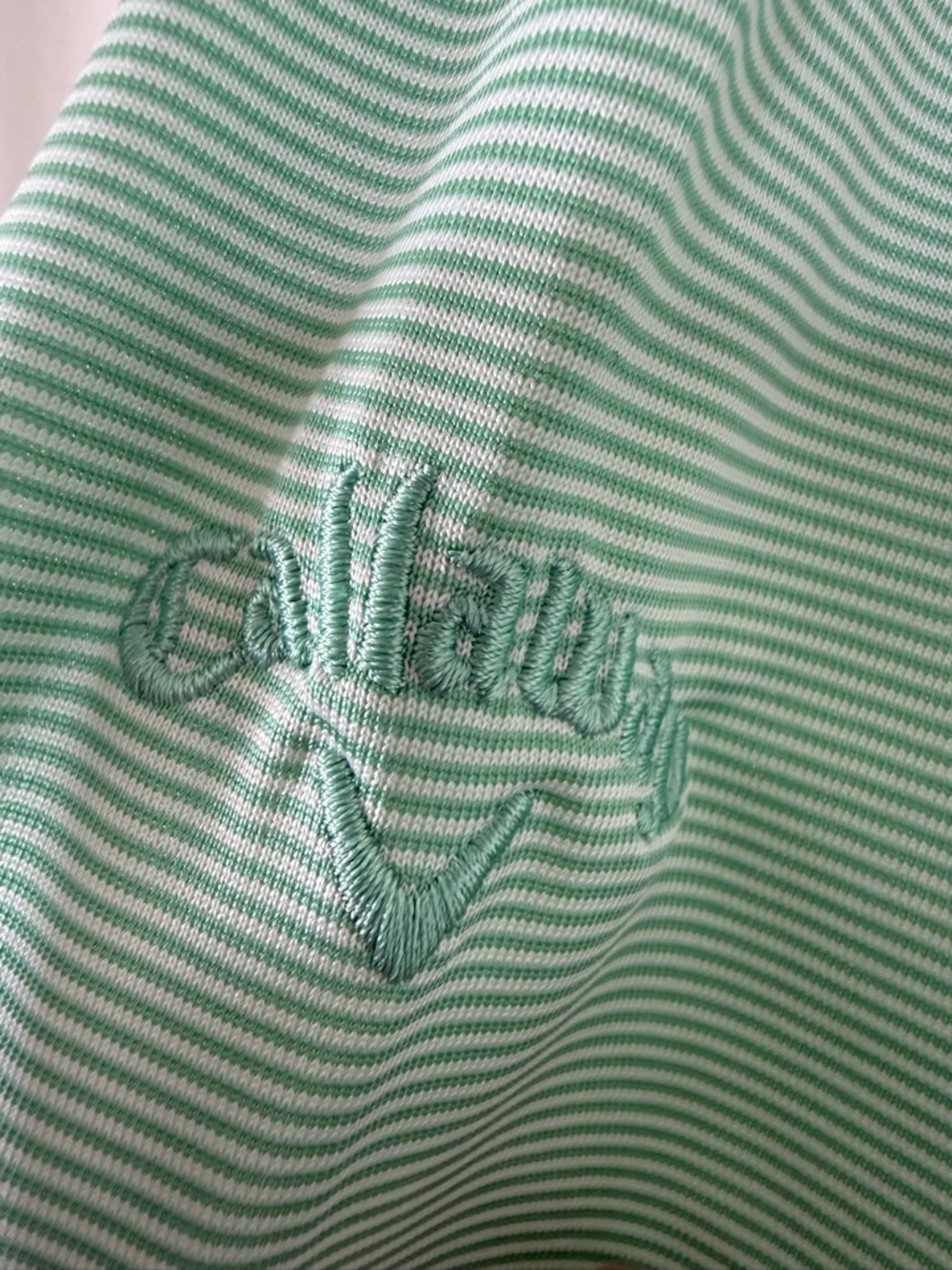 Men’s Callaway Mint Green Small Stripe Golf Polo Size XXL - Picture 6 of 11